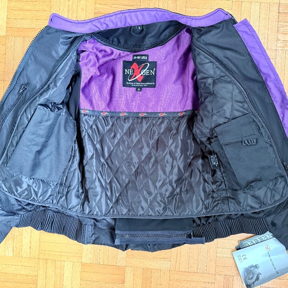 NexGen Women’s CE Armored Motorcycle Jacket. S Purple/Black | Vented, Reflective - Picture 9 of 16
